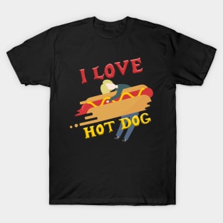 I Love Hot Dog T-Shirt